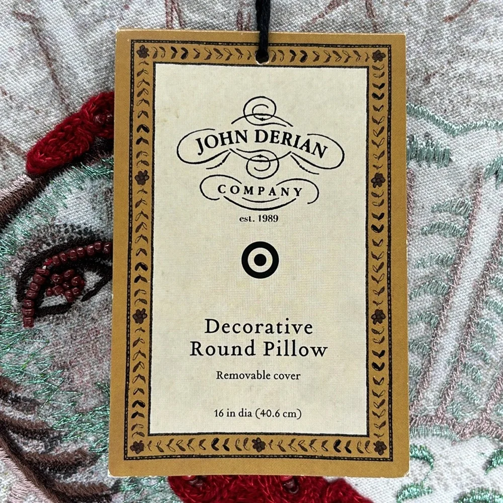 NWT John Derian for Target Beaded Round Turkey Decorative Pillow